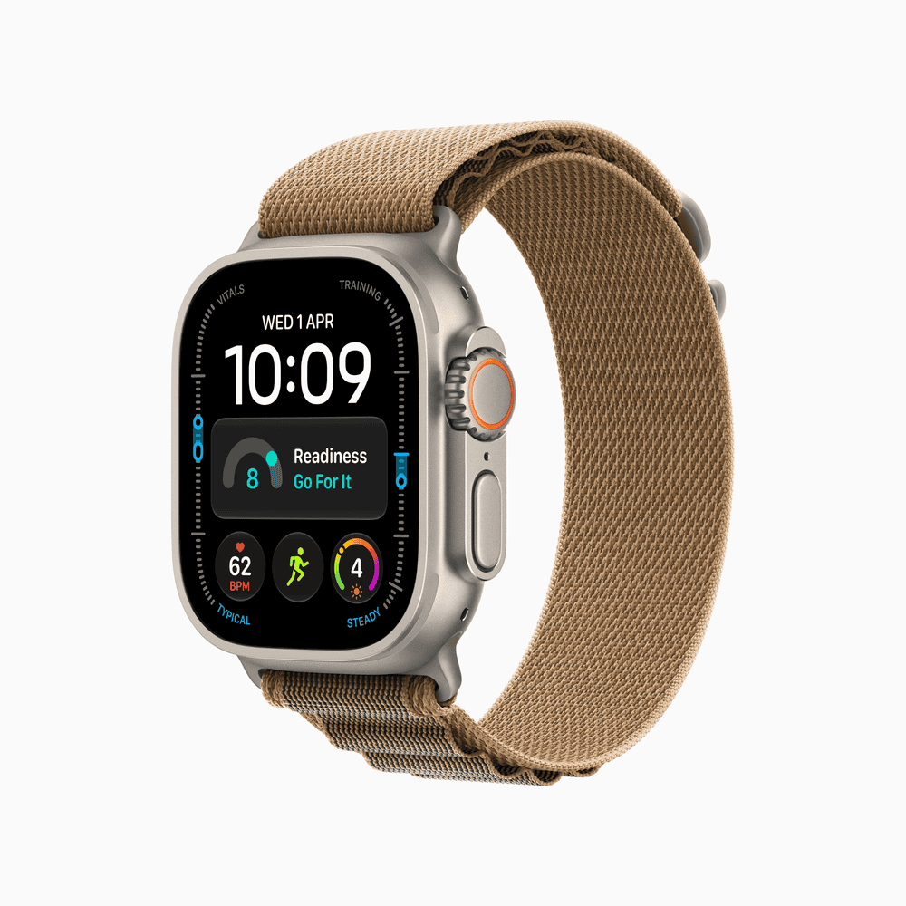 Apple Watch Ultra 4 GPS + Cellular 49mm Natural Titanium Case with Desert Alpine Loop - M
