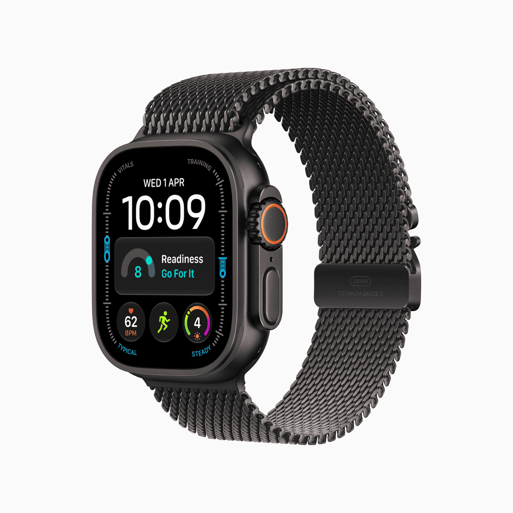 Apple Watch Ultra 4 GPS + Cellular 49mm Black Titanium Case with Black Titanium Milanese Loop - M