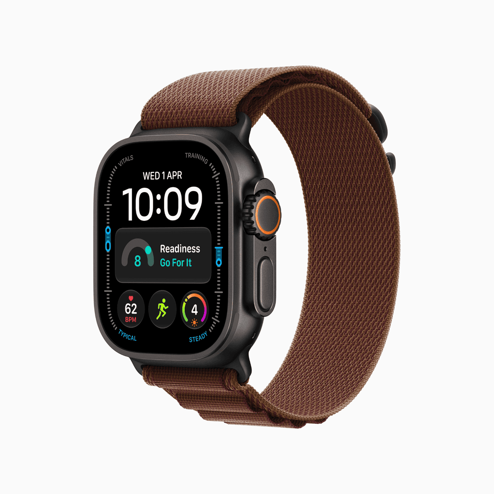 Apple Watch Ultra 4 GPS + Cellular 49mm Black Titanium Case with Burgundy Alpine Loop - S