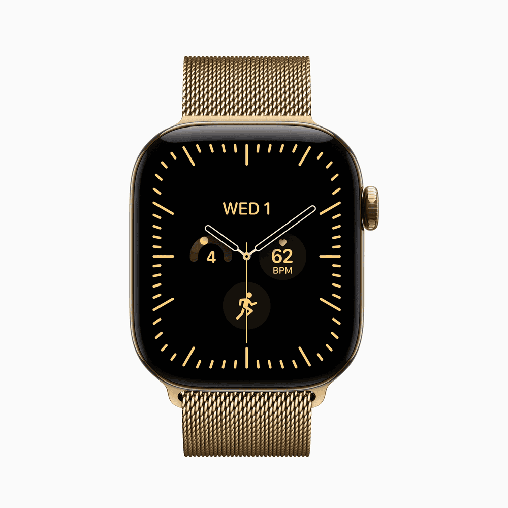 Apple Watch Series 12 GPS + Cellular 46mm Radiant Gold Titanium Case with Radiant Gold Milanese Loop - M/L