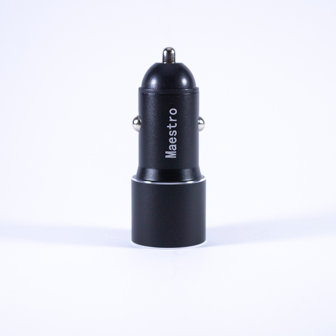 MAESTRO 2USB CAR CHARGER ADAPTER BLACK