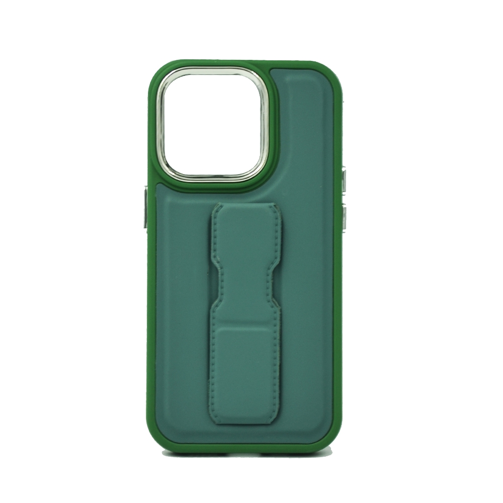 JOWAY JS LEATHER GRIP SILVER CASE IPHONE 14 PRO GREEN