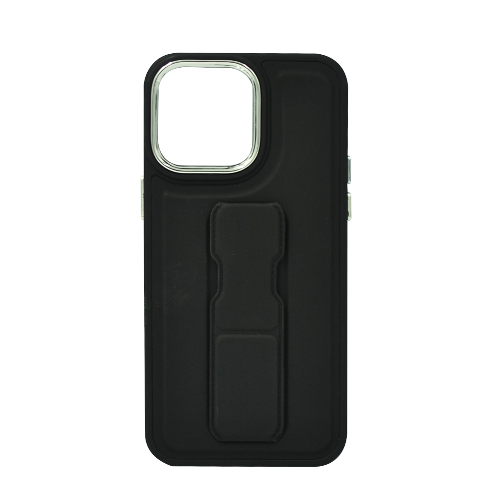 JOWAY JS LEATHER GRIP SILVER CASE IPHONE 14 PRO MAX BLACK