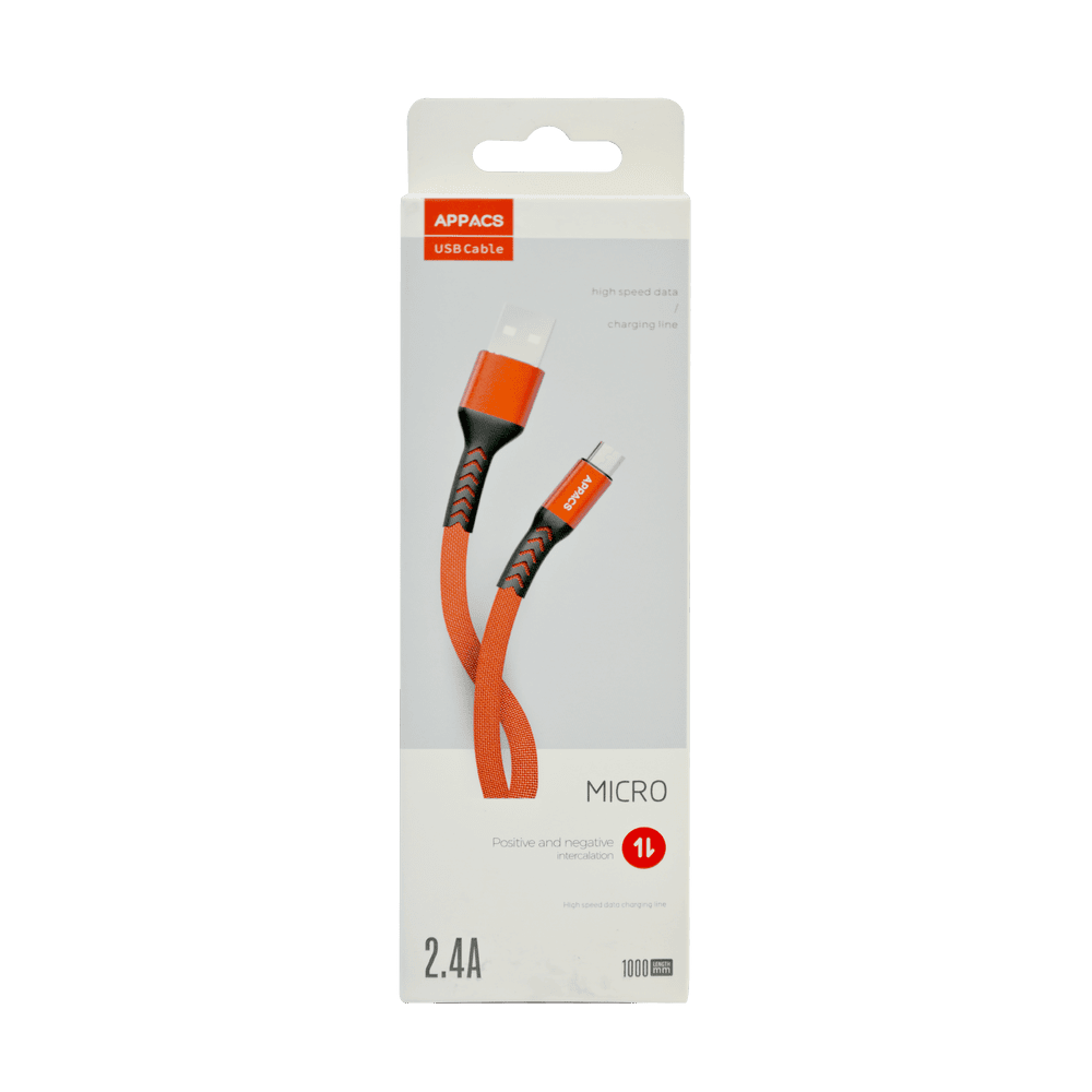 APPACS Micro USB Braided Cable, 1m