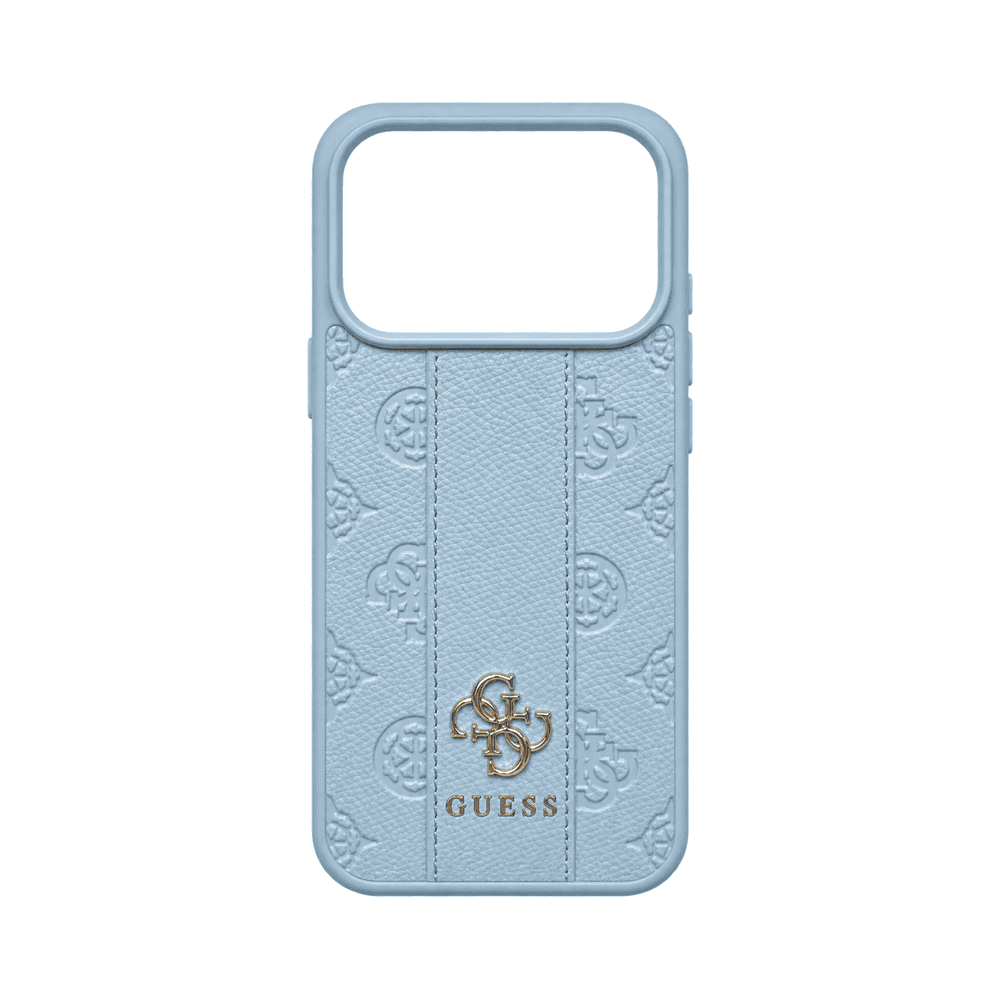 GUESS MAGSAFE PU STRIPE HARD CASE WITH PEONY 4G LOGO FOR IPHONE 18/17 PRO GLACIER