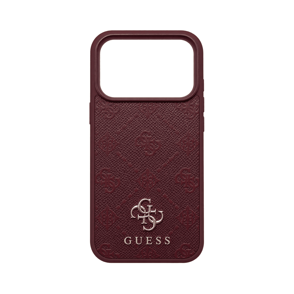 GUESS MAGSAFE PEONY HARD CASE WITH SMALL 4G LOGO FOR IPHONE 18/17 PRO MAX BURGUNDY
