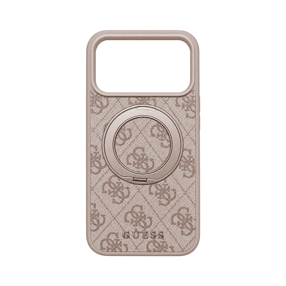 GUESS MAGSAFE EMBOSSED 4G PU HARD CASE WITH CLASSIC LOGO FOR IPHONE 18/17 PRO PINK