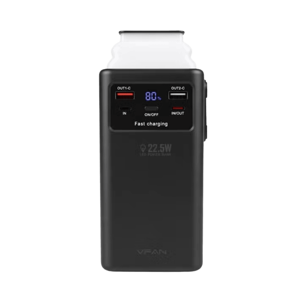 VFAN 50000MAH FAST CHARGING LED POWERBANK F30 BLACK