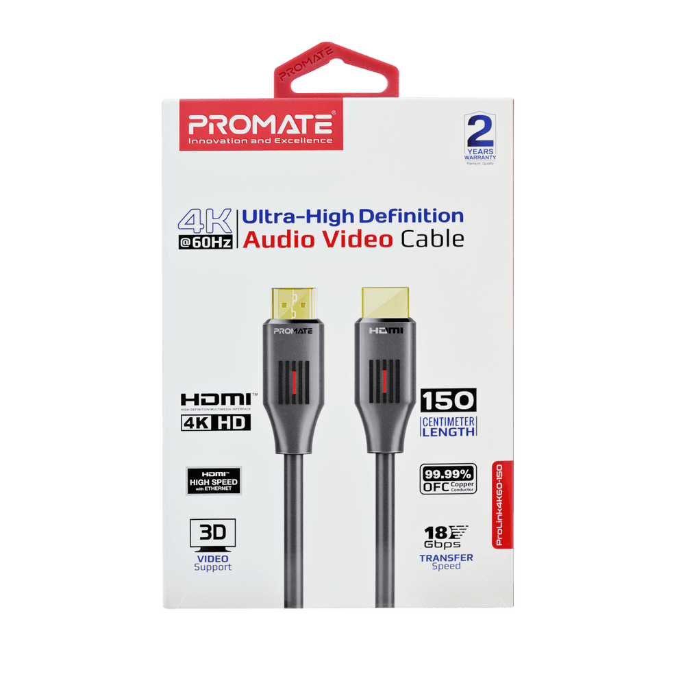 Promate All In One Hdmi with Ethernet Cable, 1.5M