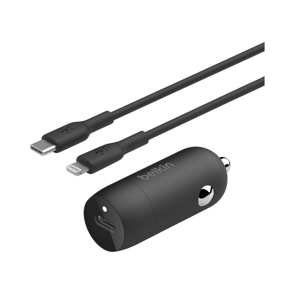 BELKIN PD CAR CHARGER USB 30W WITH PPS USB C TO LIGHTNING 1 METER BLACK -TCM