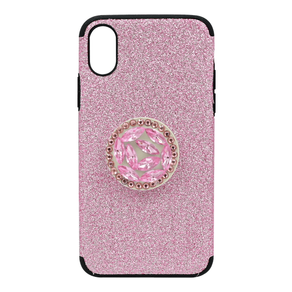 BLING POP SOCKET CASE IPHONE XS PINK