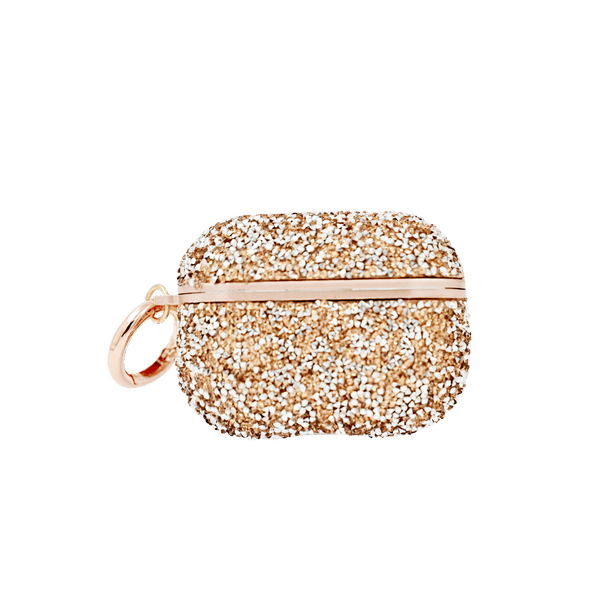 BLING WORLD STONE HARD AIRPODS PRO CASE ROSE GOLD