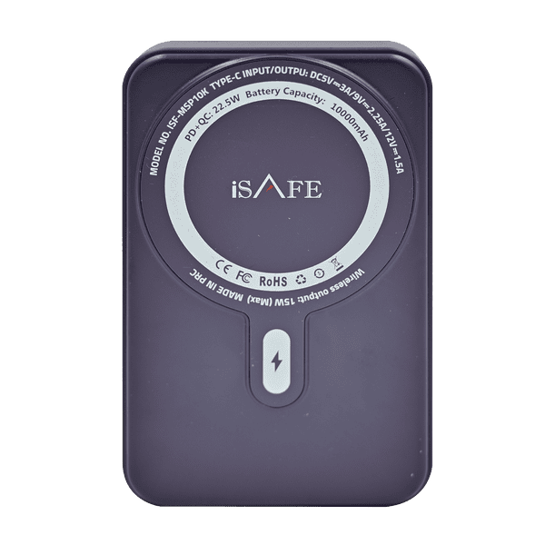 ISAFE MAGNETIC STAND POWERBANK 10000 MAH PURPLE