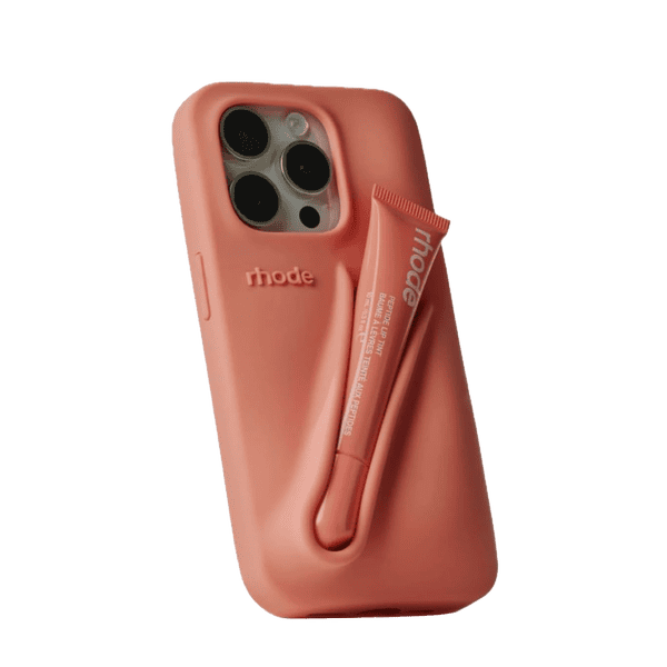 Rhode Peach Silicone Case with Lipstick