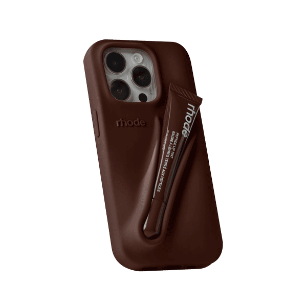 Rhode Espresso Silicone Case with Lipstick for iPhone 16 Plus