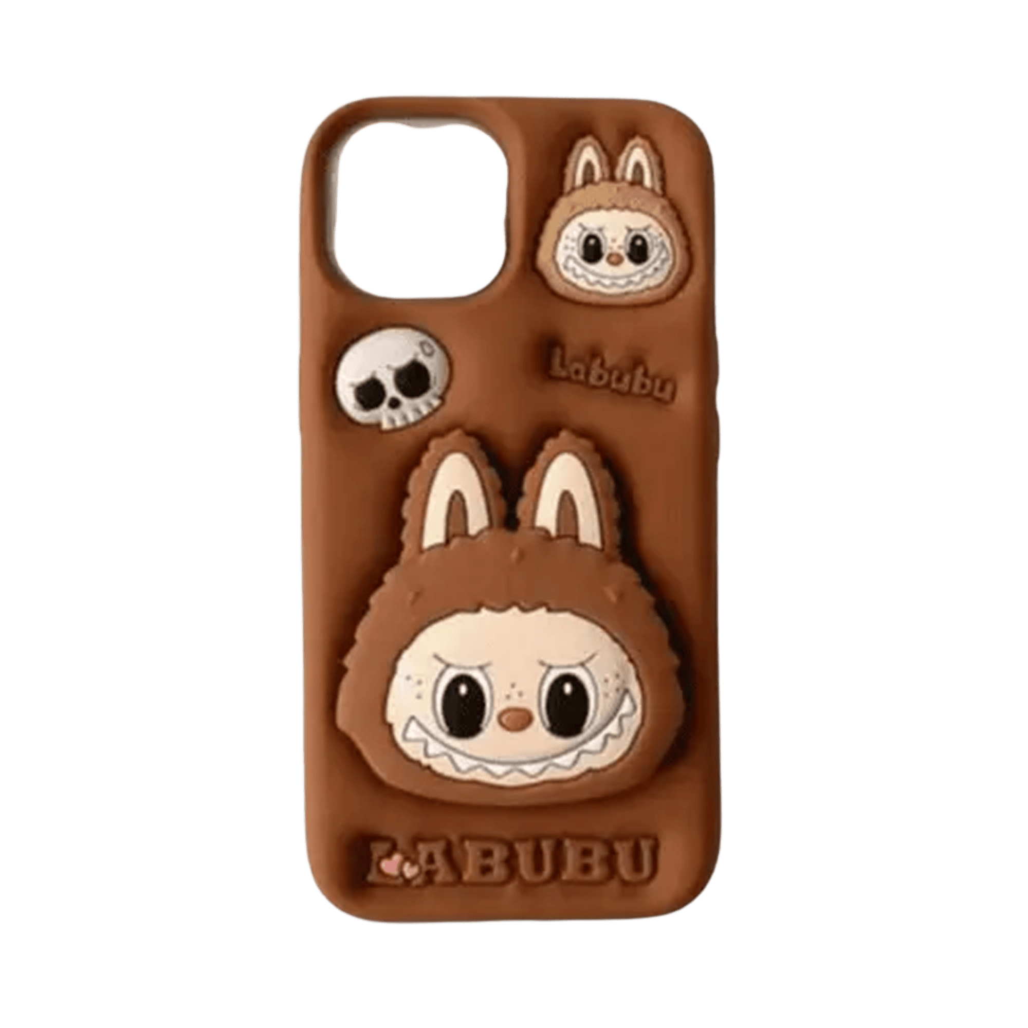 LABUBU POP UP SILICONE COVER IPHONE 13/14/15 BROWN