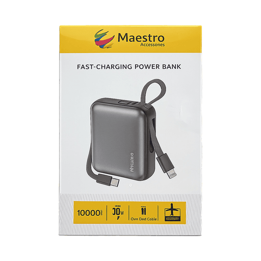 Maestro 30w Fast-charging 10000mah Powerbank With Dual Cable