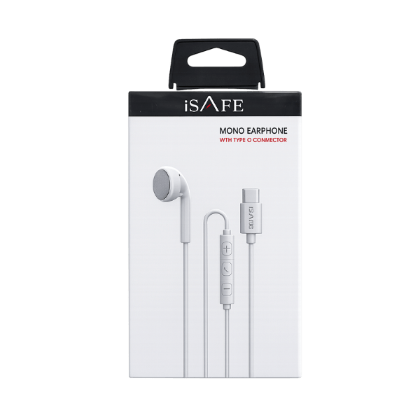 ISAFE MONO TYPE-C EARPHONES WHITE