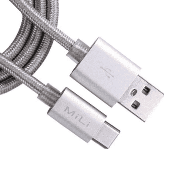 MILI TYPE C TO USB CABLE 1 M SILVER