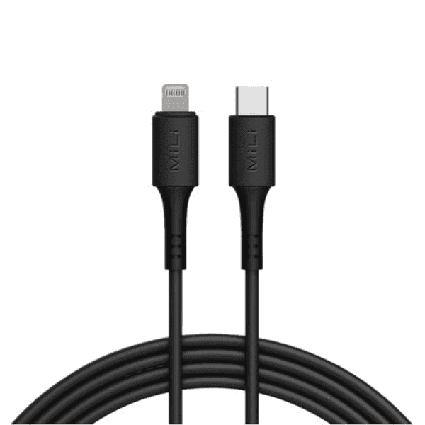 MILI TYPE C TO LIGHTNING CABLE 1M BLACK
