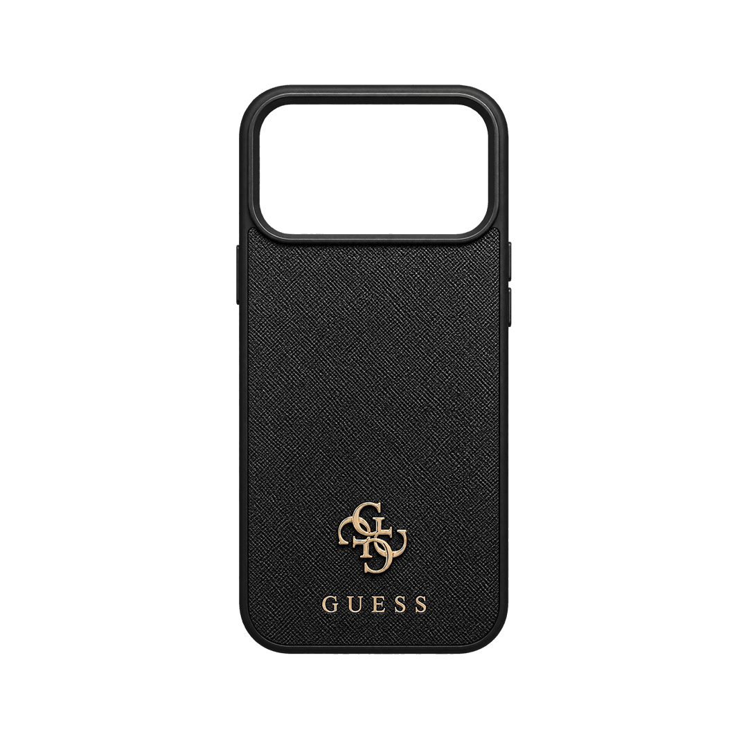 GUESS MAGSAFE SAFFIANO HARD CASE WITH SMALL 4G & CLASSIC LOGO FOR IPHONE 18/17 PRO MAX BLACK