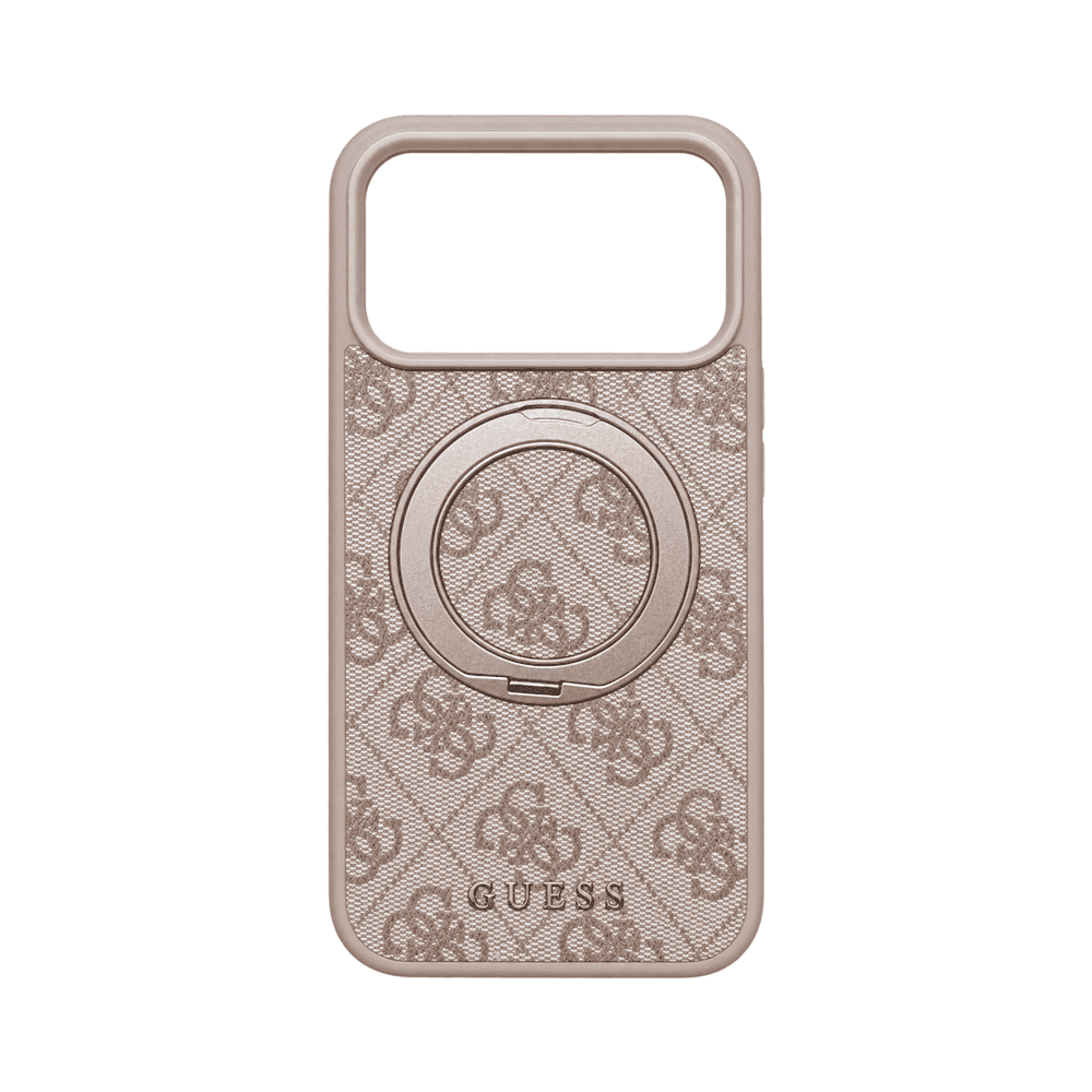GUESS MAGSAFE EMBOSSED 4G PU HARD CASE WITH CLASSIC LOGO FOR IPHONE 18/17 PRO PINK