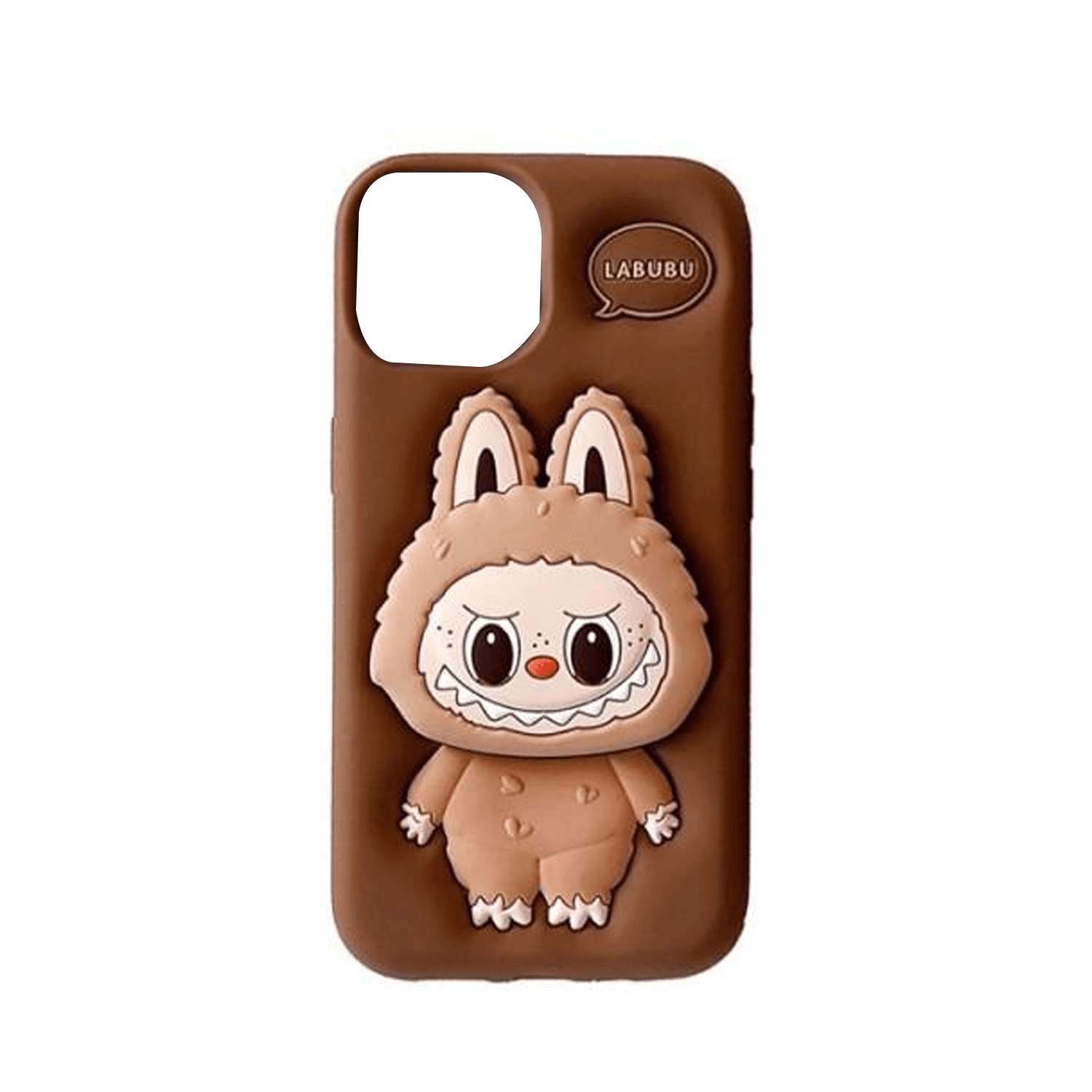 LABUBU SILICONE COVER IPHONE 13/14/15 PRO BROWN