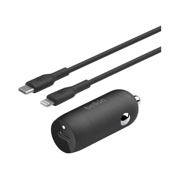 BELKIN PD CAR CHARGER USB 30W WITH PPS USB C TO LIGHTNING 1 METER BLACK -TCM