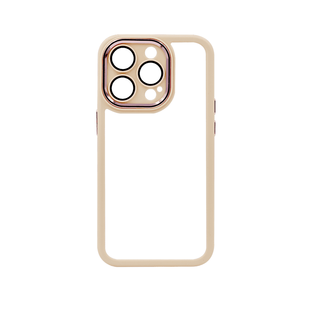 FASHION TRANSPARENT CASE WITH CAMERA PROTECTION RING IPHONE 14 PRO PINK