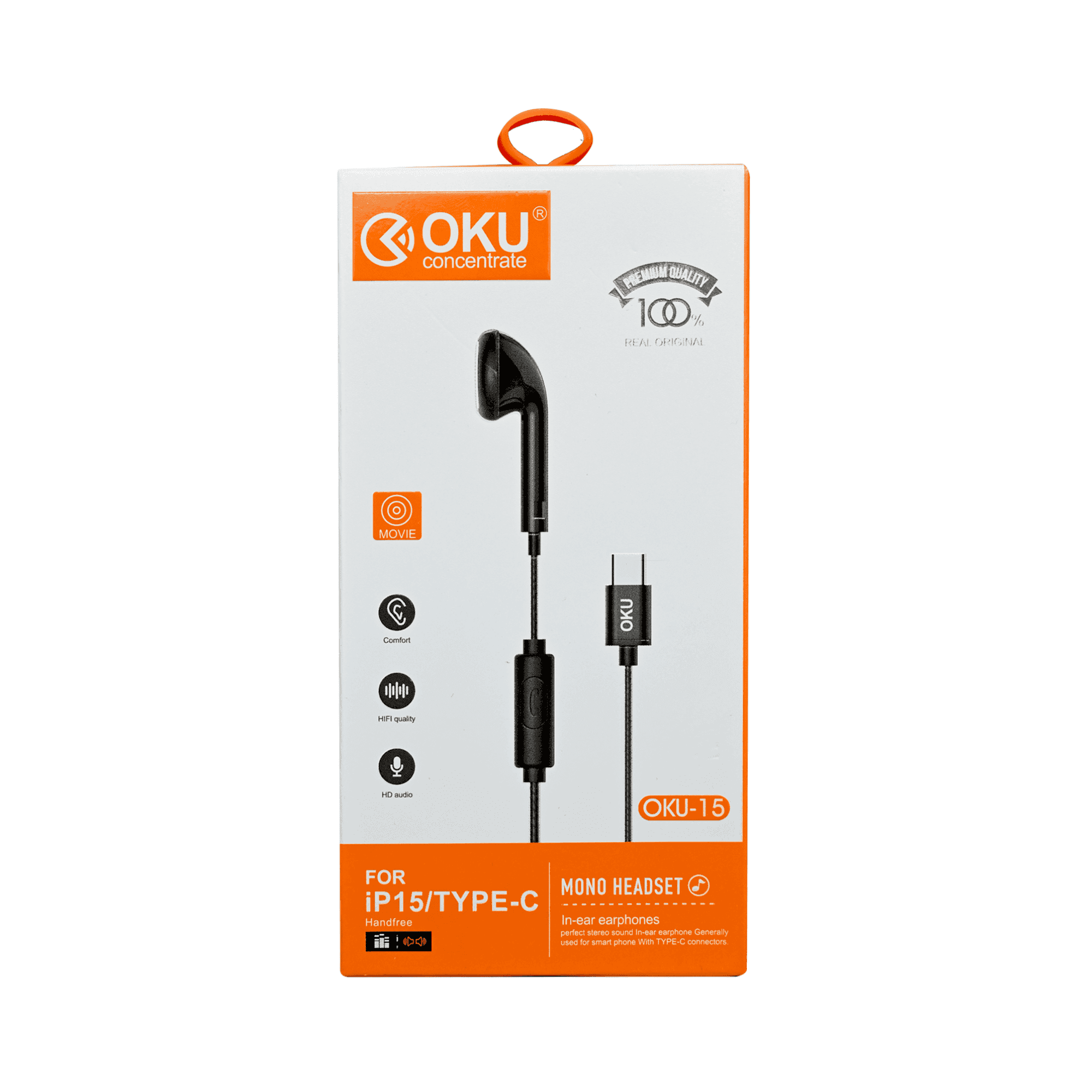 OKU TYPE-C MONO HEADSET OKU-15 BLACK