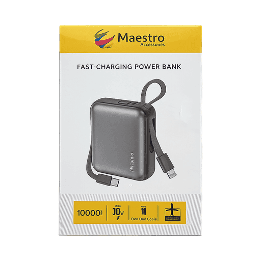 Maestro 30w Fast-charging 10000mah Powerbank With Dual Cable
